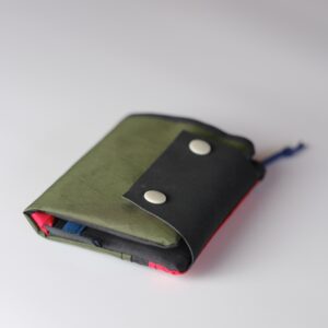 MILLE FEUILLES - Portefeuille green olive, red, blue ocean