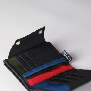 MILLE FEUILLES – Portefeuille green olive, red, blue ocean