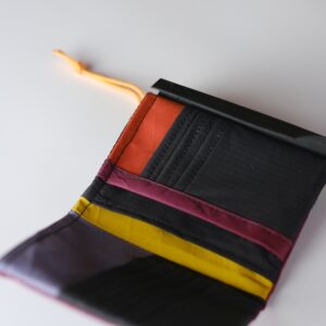 MILLE FEUILLES – Portefeuille bordeau violett, plum, goldenrod, cayenne PROTOTYPE